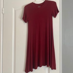 American Eagle Ribbed Burgundy Dress
